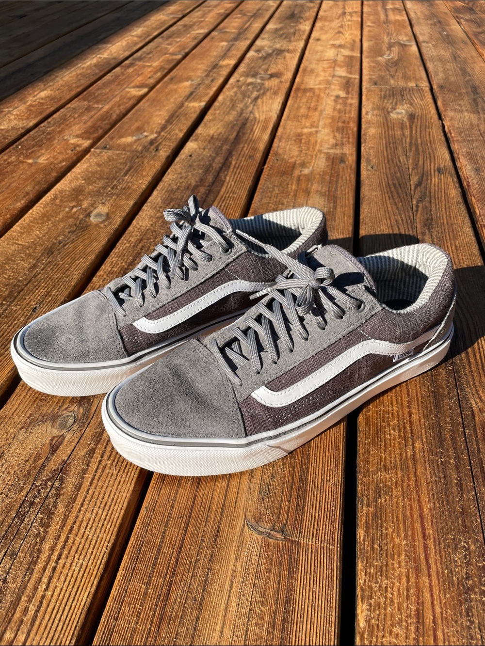 Vans Ultra Cush Men's Gray Suede & Canvas Low-Top Sneakers with White Stripe